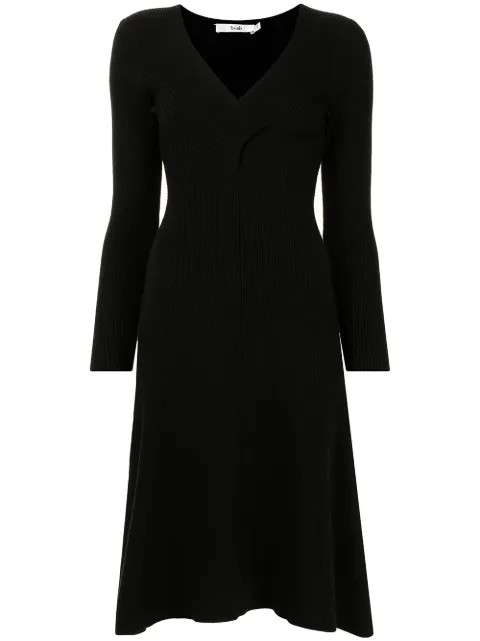 ribbed-knit wrap dress | Farfetch (US)