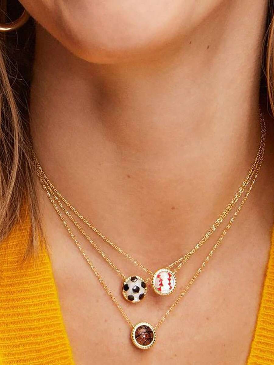1pc Minimalist Baseball Football Soccer Charm Pendant Necklace Personalized Ladies Femel Sports J... | SHEIN