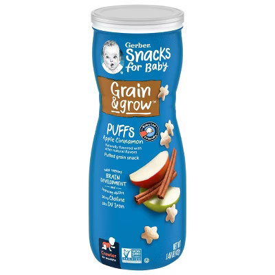 Gerber Puffs Apple Cinnamon Cereal Baby Snack - 1.48oz | Target