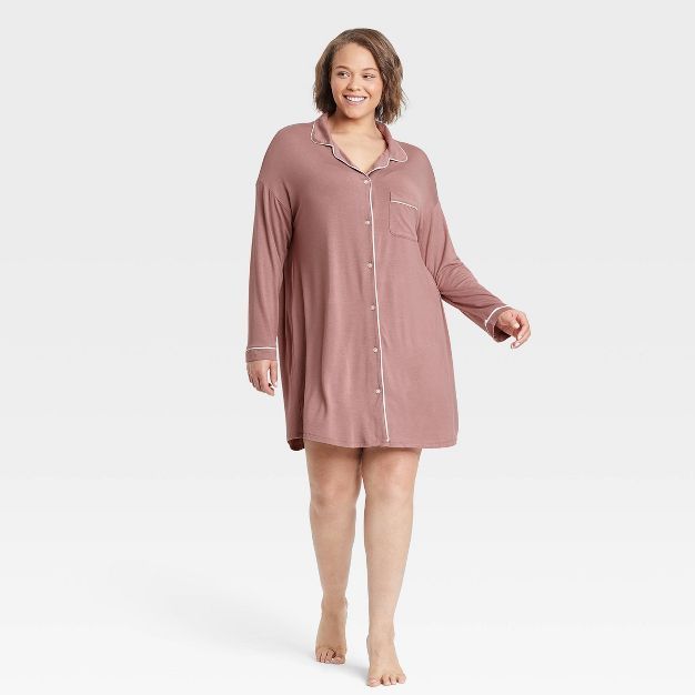 Women's Beautifully Soft Notch Collar NightGown - Stars Above™ | Target