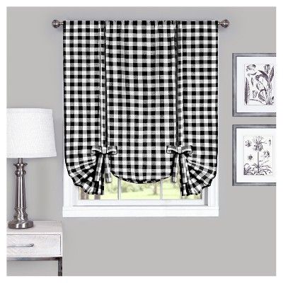 Buffalo Check Window Curtain Tie Up Shade (42"x63") - Achim | Target