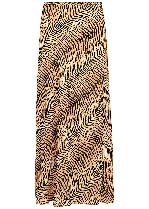 Kelly tiger-print silk-chiffon skirt | Harvey Nichols (Global)