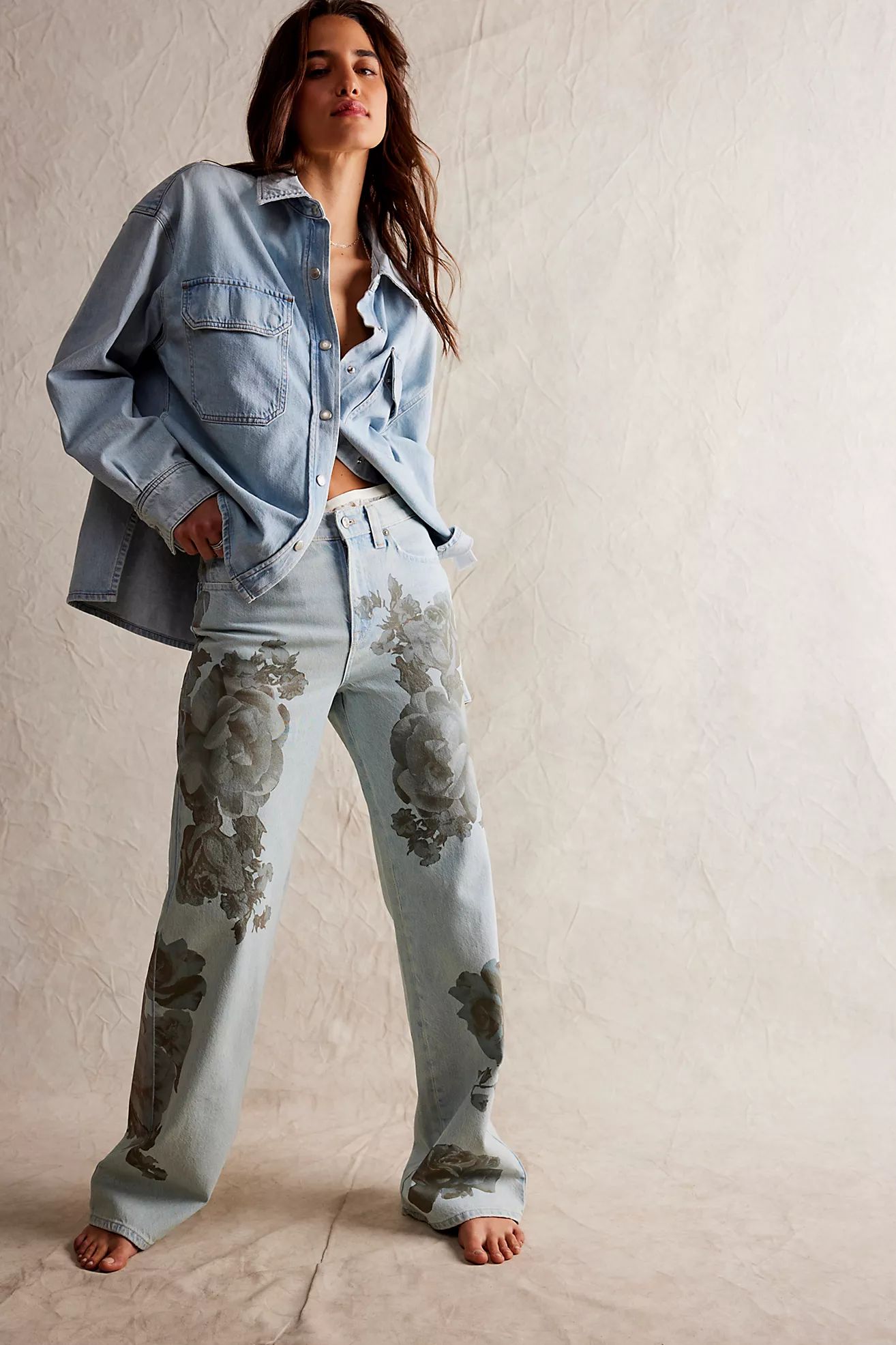 We The Free Tinsley Baggy High-Rise Printed Jeans | Free People (Global - UK&FR Excluded)