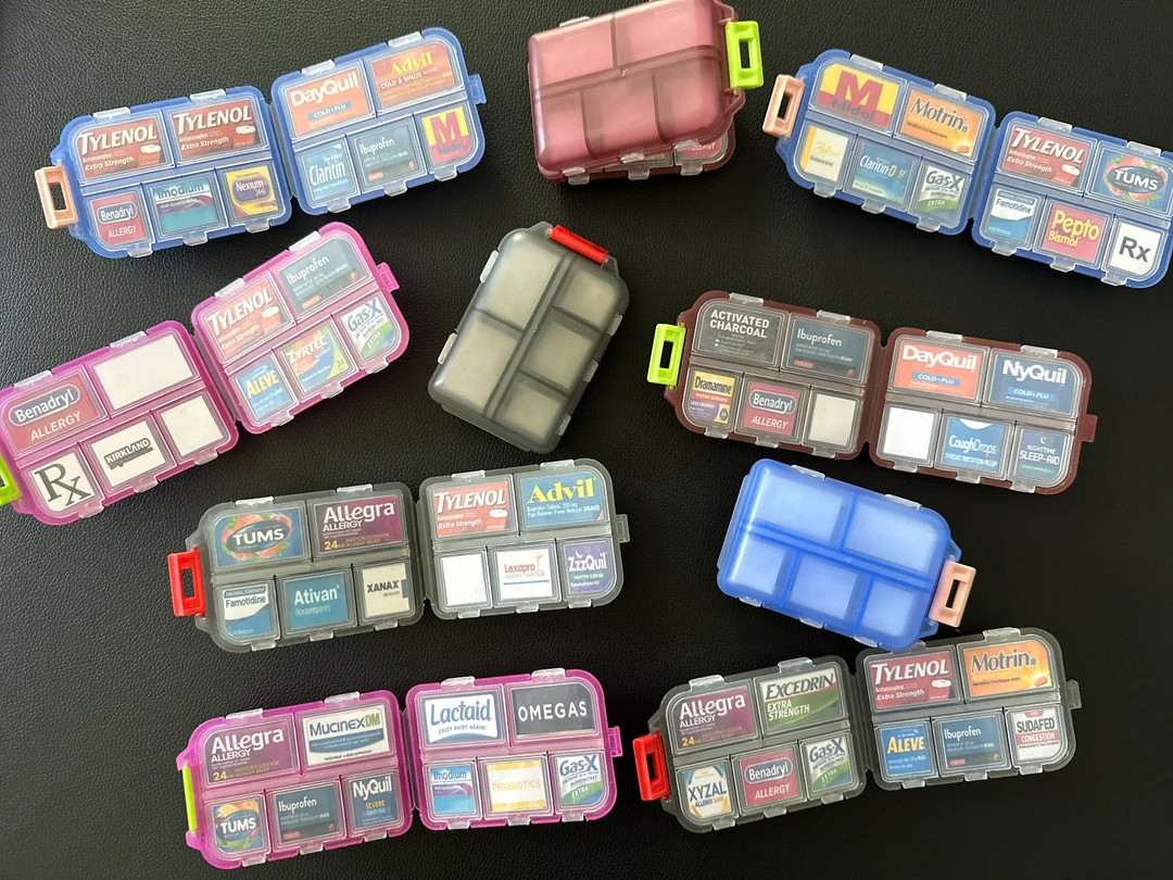 Pocket Pharmacy, with Custom Labels, Micro Pharmacy, Travel Pill Container, Mini Medication Organ... | Etsy (US)