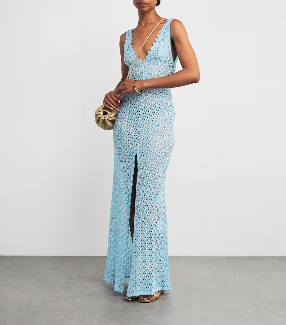 Metallic-Crochet Maxi Dress | Harrods