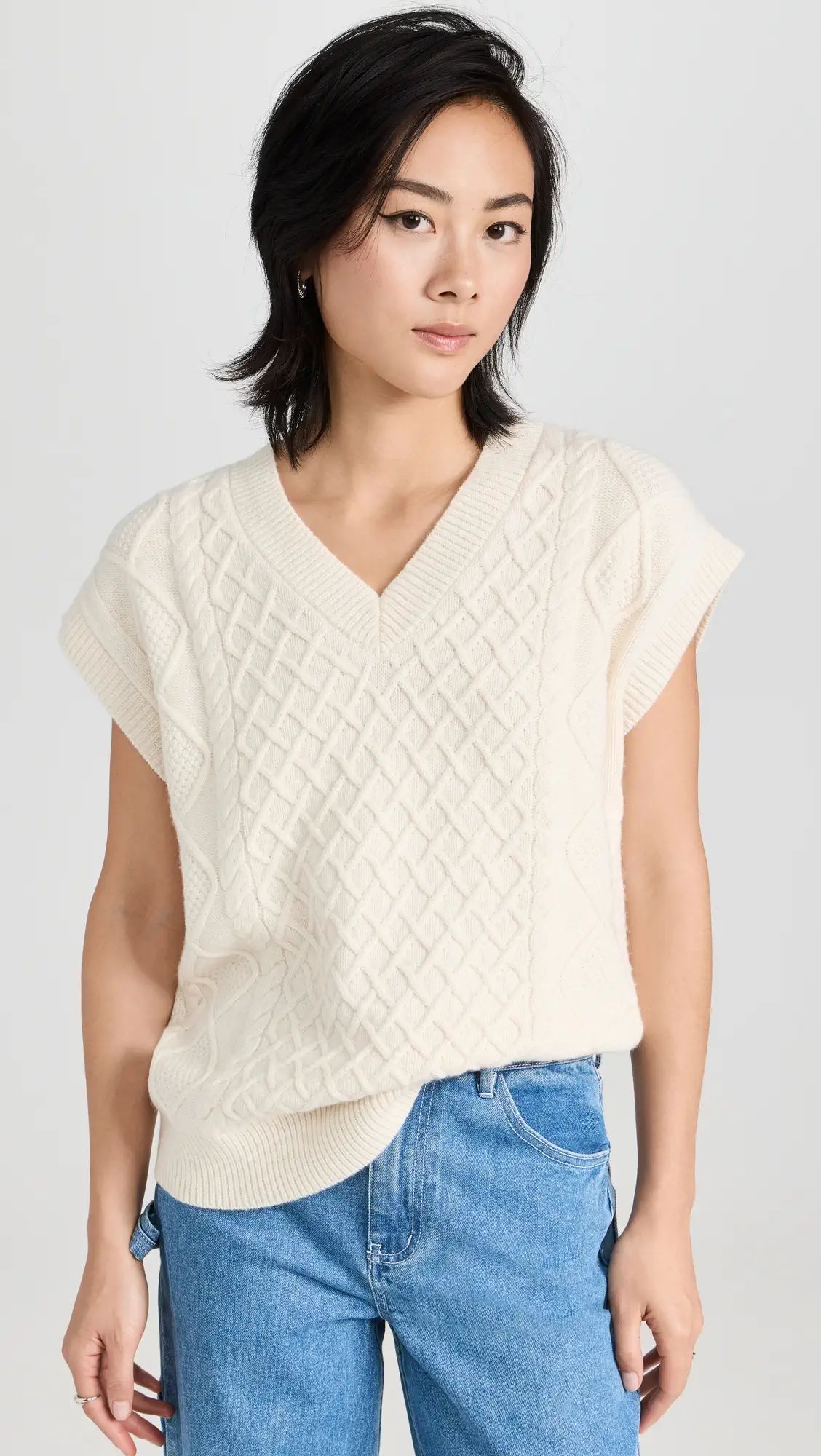 Madewell Cable-Knit V Neck Sweater Vest | Shopbop | Shopbop