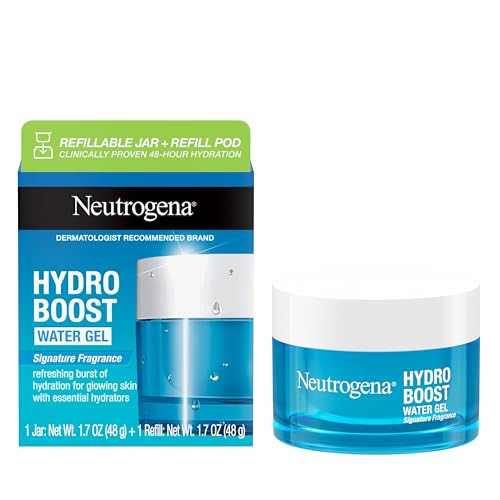Neutrogena Hydro Boost Water Gel Face Moisturizer Starter Kit, includes Refillable Jar + Refill Pod, with Hyaluronic Acid for a Burst of Hydration & Dewy Skin, 1.7 oz Each | Amazon (US)