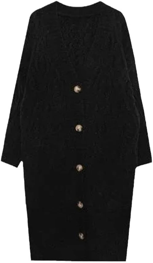 Thicken Warm Loose Long Knitted Cardigan Korean Fashion Fall Winter Casual V-Neck Elegant Knit Sw... | Amazon (US)