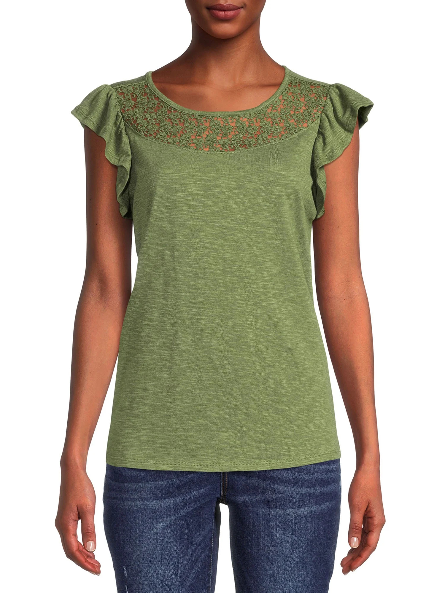 Time and Tru Women's Crochet Top - Walmart.com | Walmart (US)