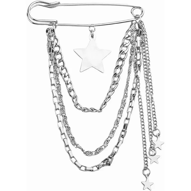Y2k Chain Brooch Pins for Women Silver Gold Tassel Pin for Coat Collar Brooch Pin Y2k Punk Shoes ... | Walmart (US)