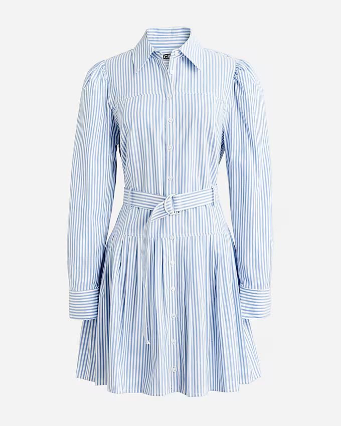 Fit-and-flare shirtdress in striped lightweight oxford | J.Crew US