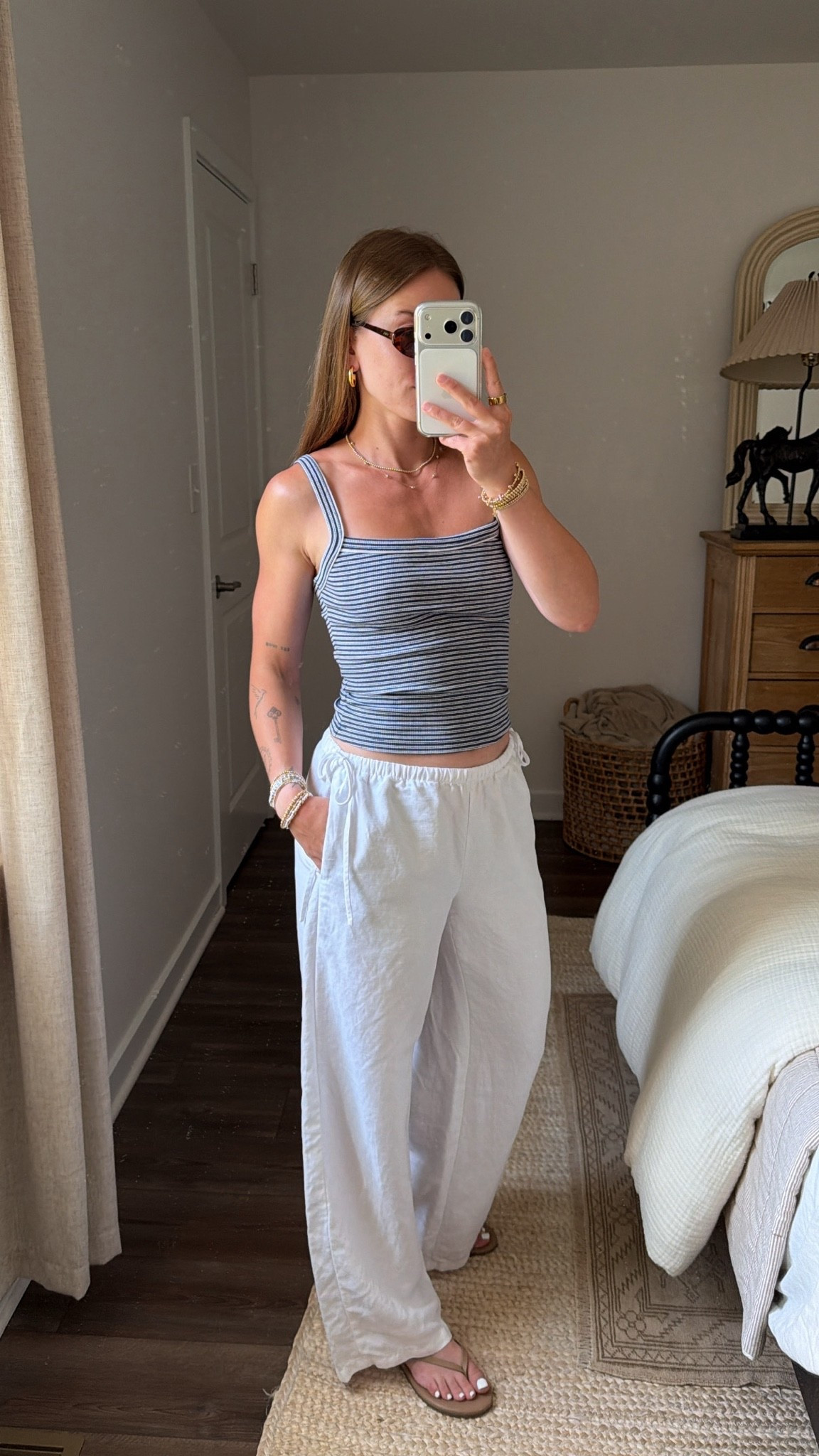 5/27/26 Casual Summer Ice Cream Run Outfit

A simple summer outfit for an ice cream run 🤍 wearing my favorite Aritzia linen pants with an Abercrombie YPB tank, TKEES flip flops, and Aire sunglasses for an easy, effortless summer look. Everything is linked here ✨

#LTKootd #LTKSeasonal