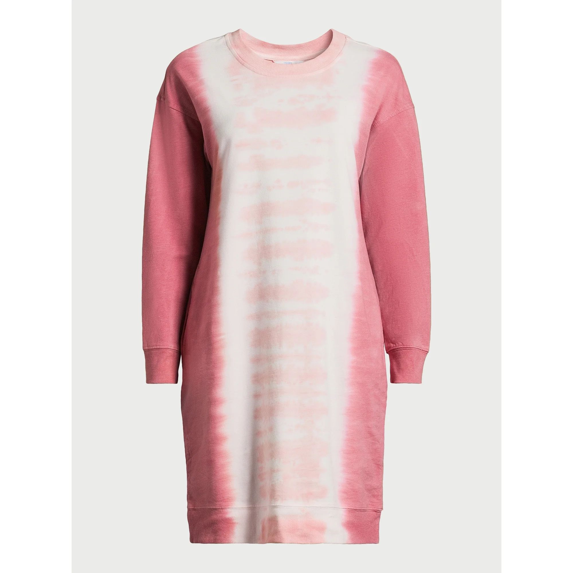 Time and Tru Women's Garment Wash Sweatshirt Dress, Sizes XS-XXXL | Walmart (US)