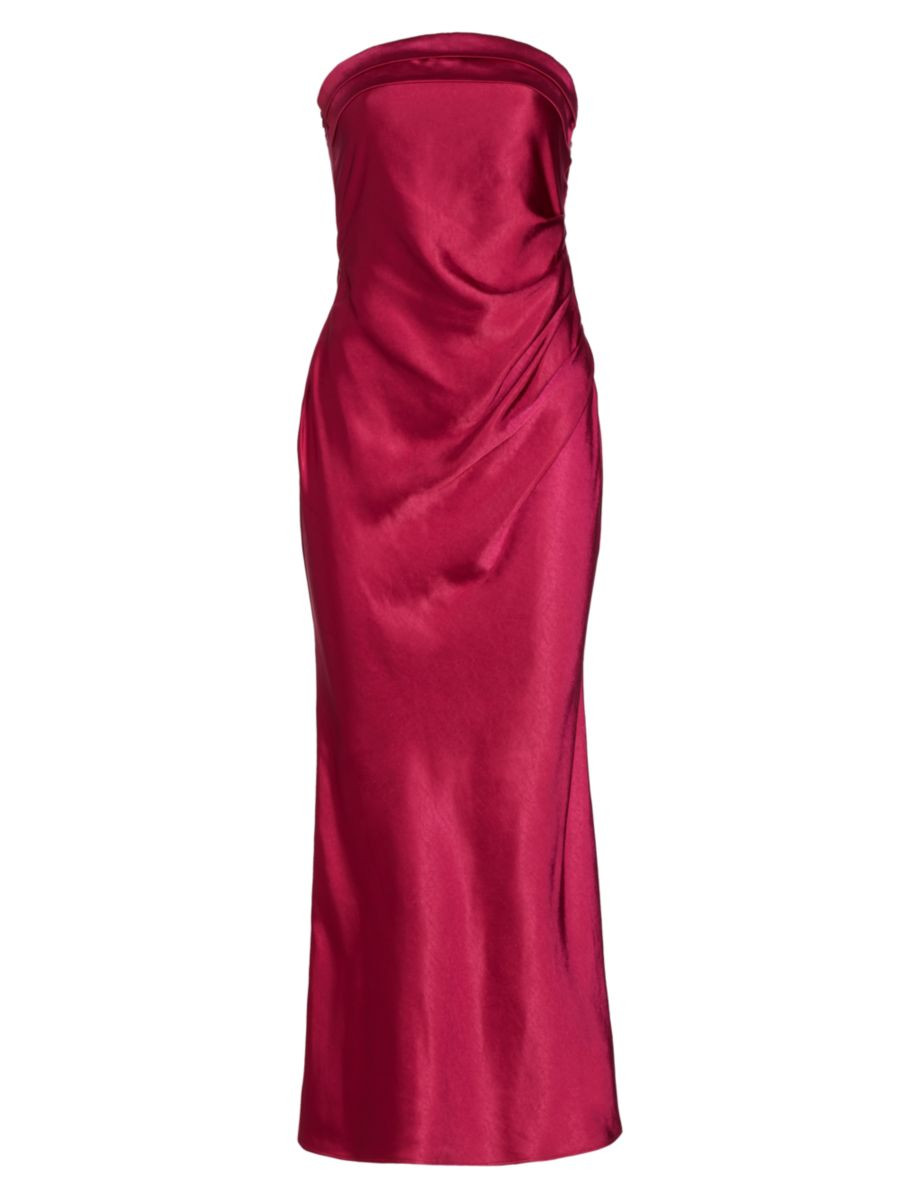 Hollywood Draped Satin Midi-Dress | Saks Fifth Avenue