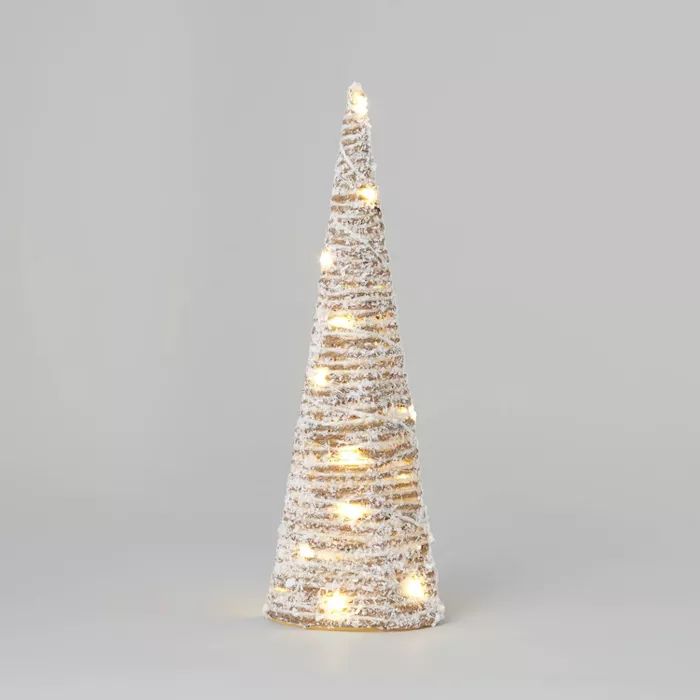 Lit Small Yarn Tree Cone Decorative Figurine White - Wondershop™ | Target