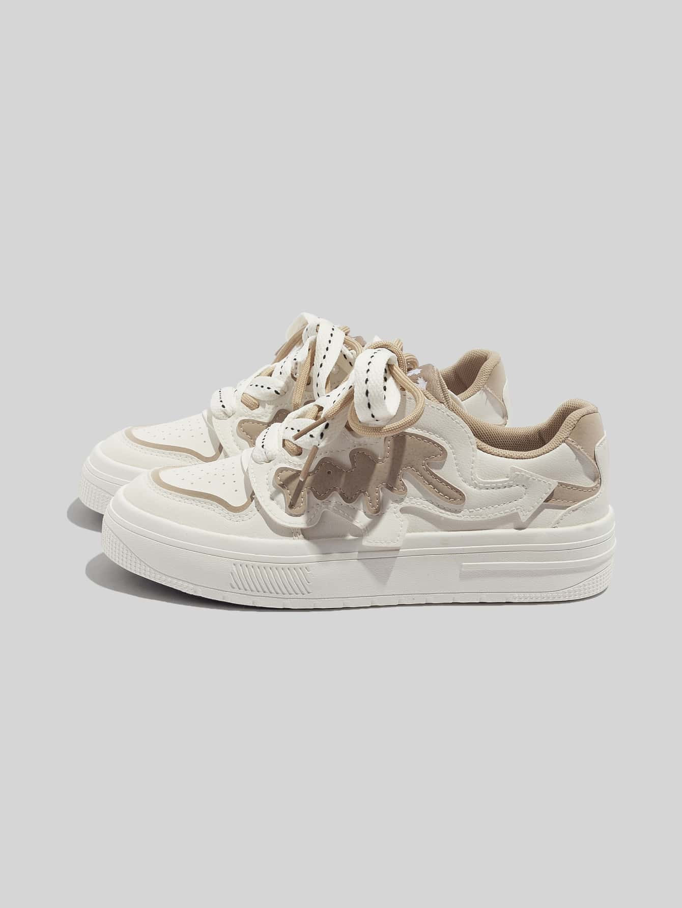 Two Tone Lace-up Front Skate Shoes | SHEIN