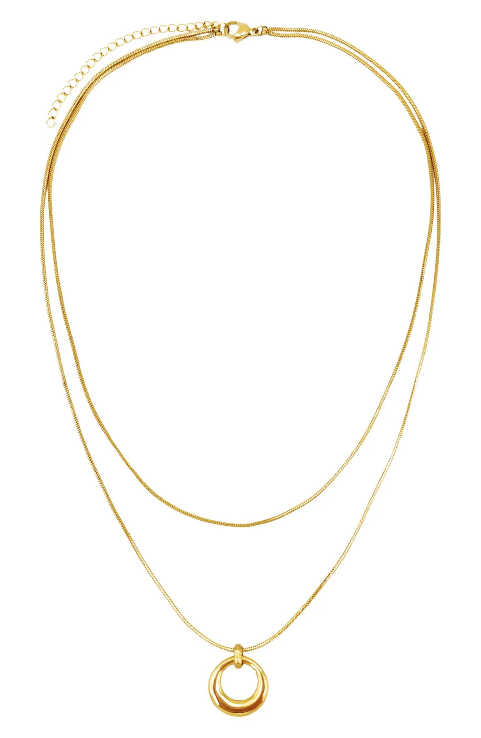 Petit Moments Almas Open Circle Pendant Layered Necklace | Nordstrom | Nordstrom