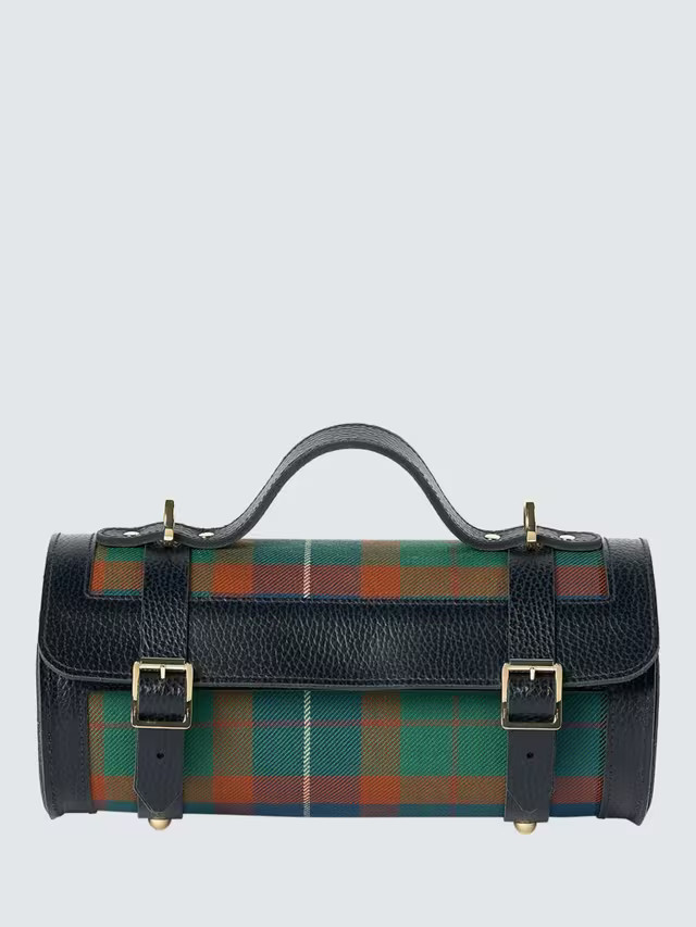 Cambridge Satchel Leather Bowls Bag, Tartan/Navy | John Lewis (UK)