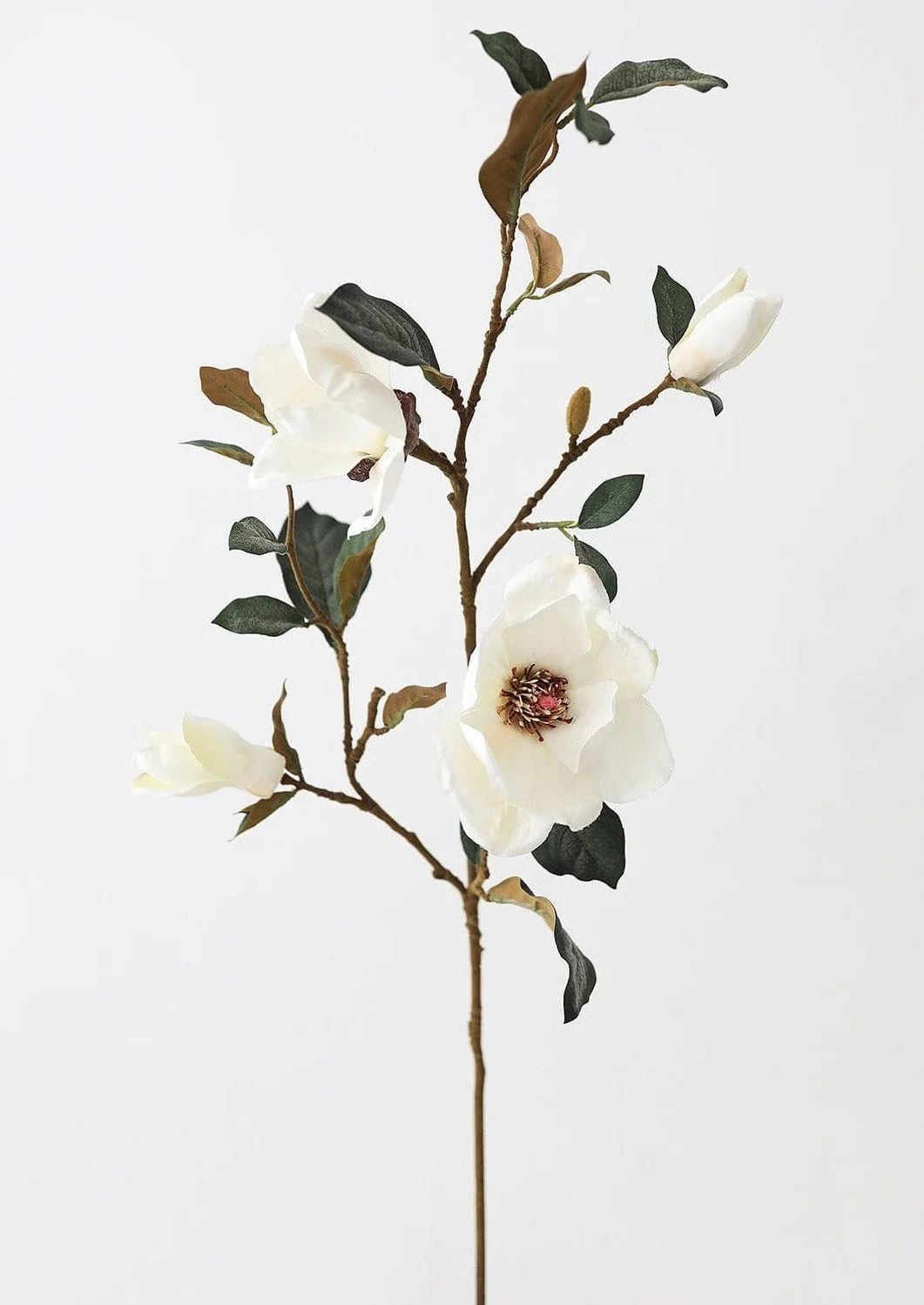 Cream Magnolia Fake Flower Branch - 35" | Afloral (US)