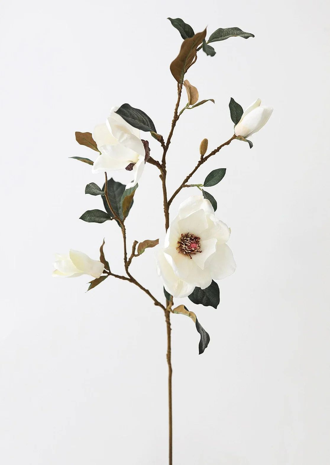 Cream Magnolia Fake Flower Branch - 35" | Afloral (US)