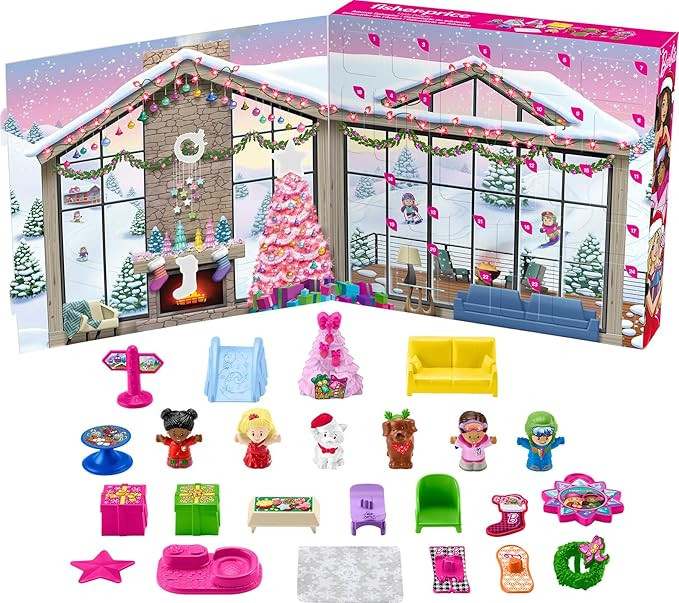 Fisher-Price Little People Barbie Toddler Toy Advent Calendar Playset, 24 Christmas Figures & Pie... | Amazon (US)