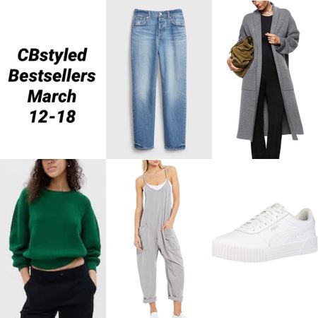 Bestsellers from March 12-18:
1. Gap jeans: cute and current style, fit tts, on sale 40% off!
2. Amazon long cardigan: great alternative to a coat for spring, more like a coatigan, fits tts, I sized up for more room to layer and for sleeve length 
3. Gap crew neck sweater: great basic, comes in several colors, fits tts, I sized up to M for more sleeve length, 40% off!
4. Amazon jumpsuit: so cute for spring and looks very similar to one from Free People, fits tts, go up if you have a long torso. I’m 5’ 7” and both S and M fit but I preferred the fit of the M. Lots of colors
5. White sneakers: on sale! Fit tts and go with everything. Very comfortable 
Also linked a few more from last weeks most popular items


#LTKshoecrush #LTKsalealert #LTKFind