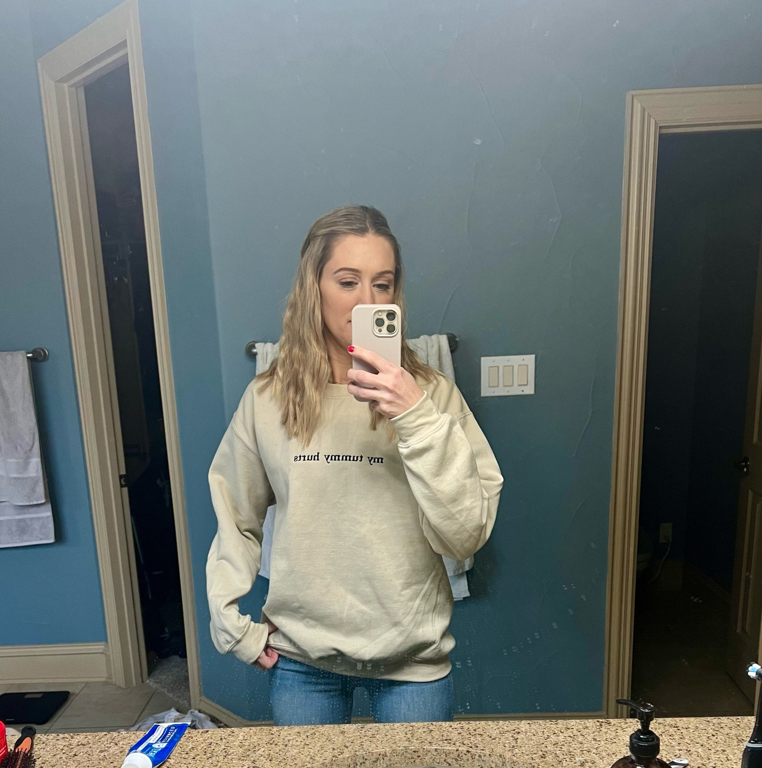 My Tummy Hurts Sweatshirt - The sleeve length is AMAZING 

#LTKfindsunder50 #LTKGiftGuide