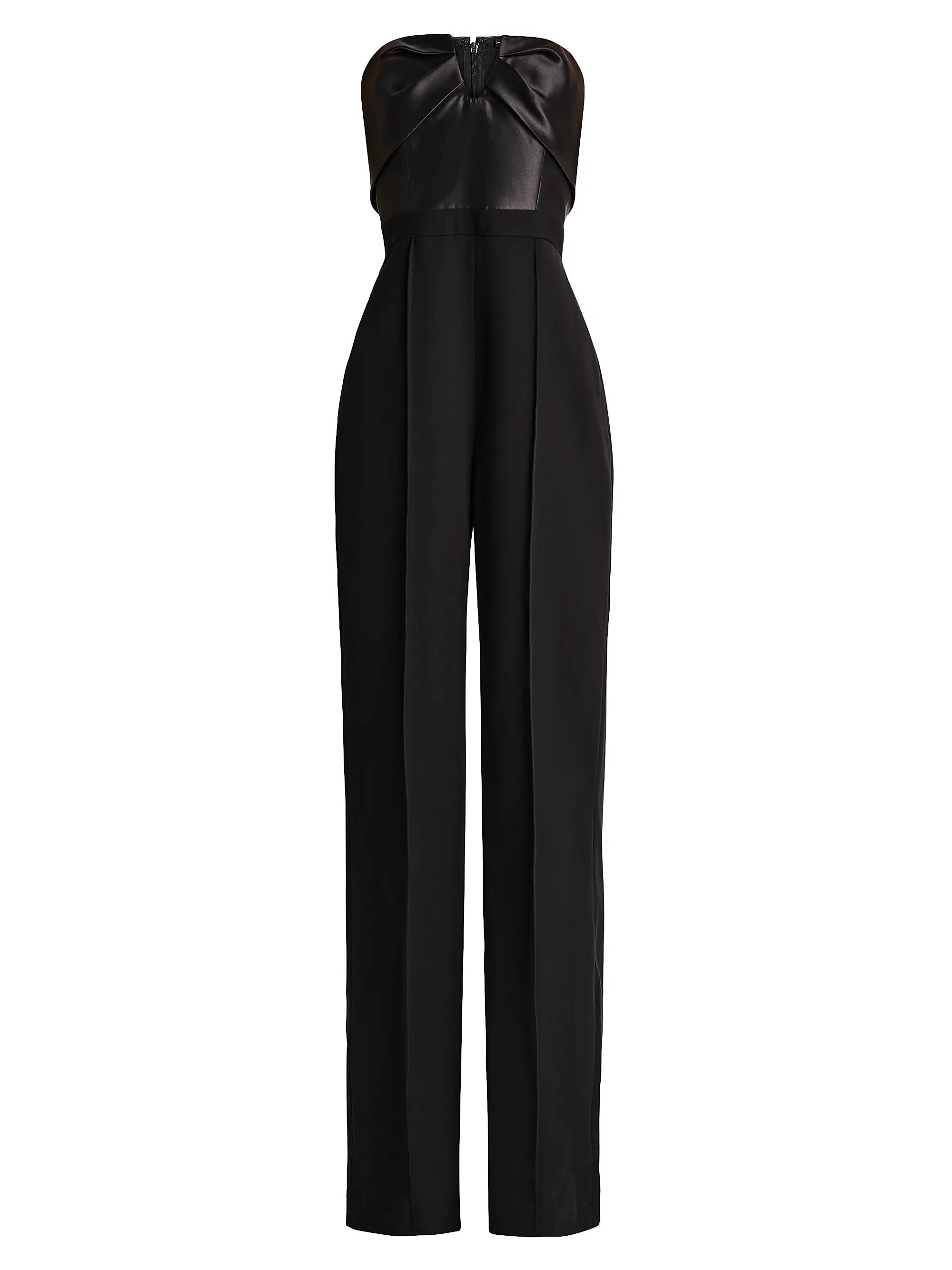 Satin & Crepe Wide-Leg Bustier Jumpsuit | Saks Fifth Avenue