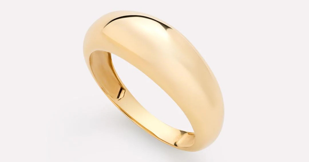 Solid Yellow Gold - Gold Medium Dome Ring | Ana Luisa
