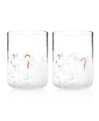 Godinger Candy Cane Double Old Fashioned Glasses, Set of 2 - Macy's | Macy's