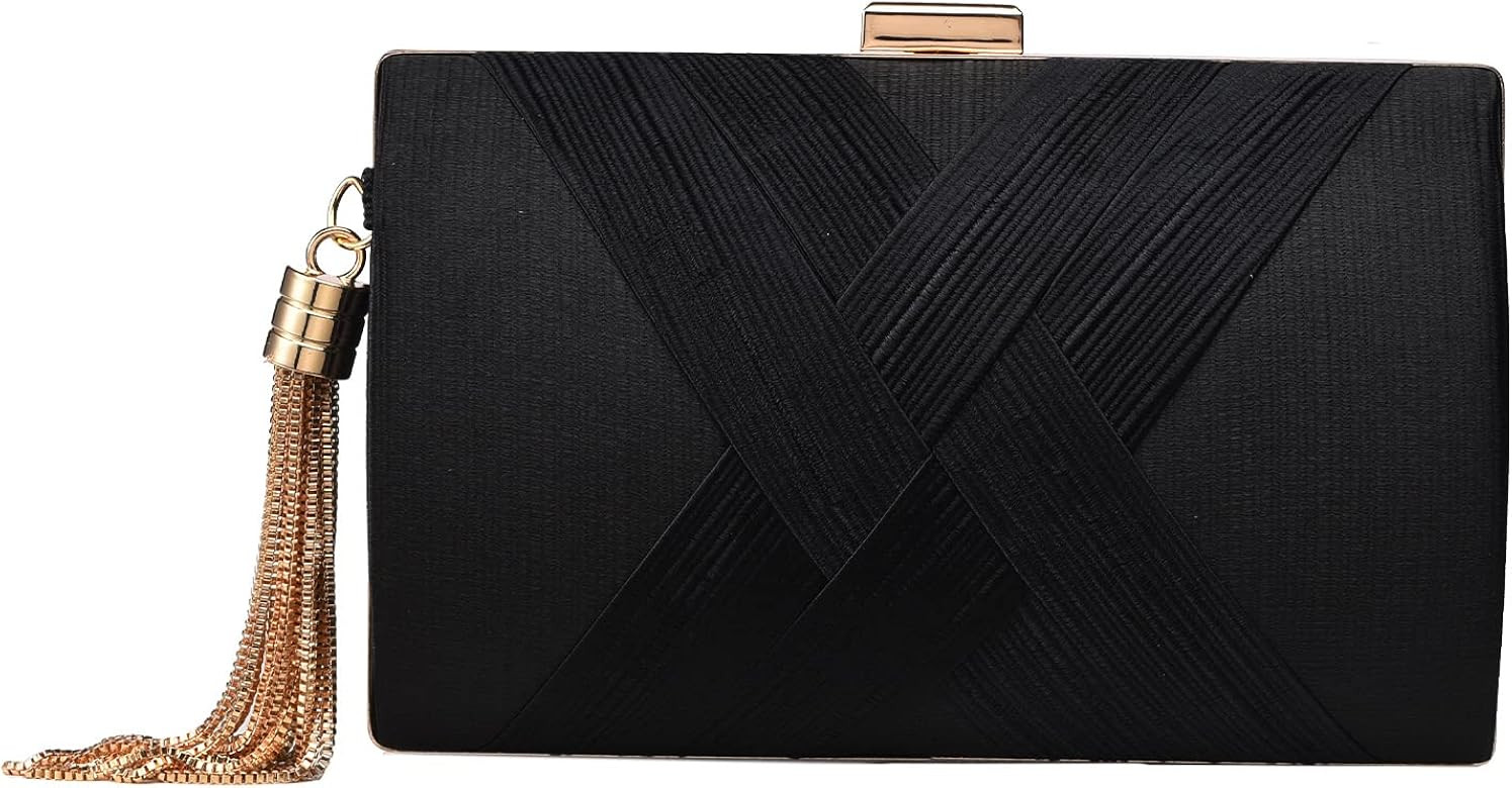 YAPAIOU Clutch Purses For Women Tassel Evening Clutch bag Cross Body & Shoulder Bag For Wedding N... | Amazon (US)