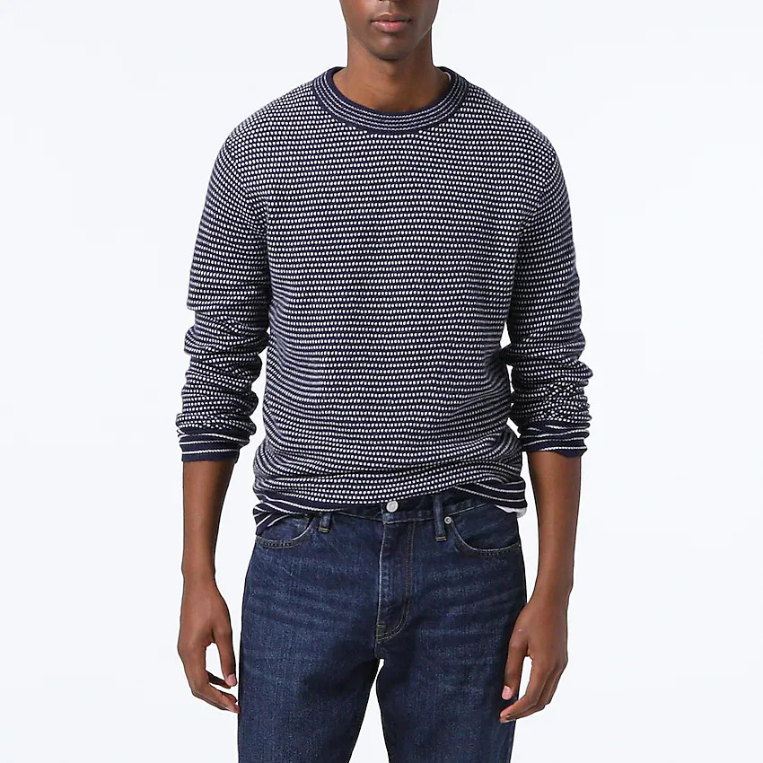 Rugged merino wool bird's-eye sweater | J. Crew US