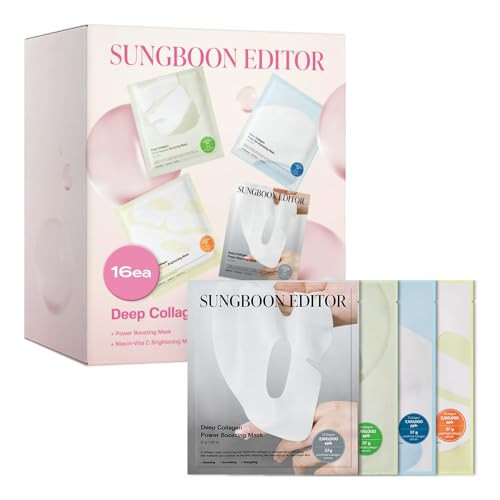 SUNGBOON EDITOR Deep Collagen STARTER KIT, Real Collagen 2,160,000ppb | Glass Skin, Elasticity, Moisturizing, Calming, Uneven Skin, Overnight Face Mask,TikTok trend items, Korean Skin Care, 37gx16ea | Amazon (US)