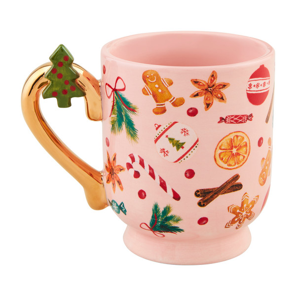 Pink gingerbread pedestal mug | Mud Pie