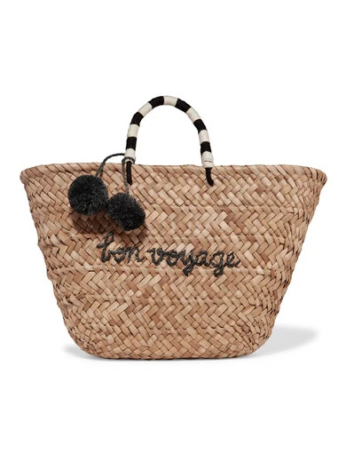 Kayu - St Tropez Pompom-embellished Woven Straw Tote - Beige | NET-A-PORTER (US)