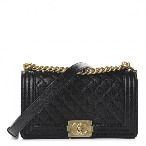 Caviar Quilted Medium Boy Flap Black | Fashionphile