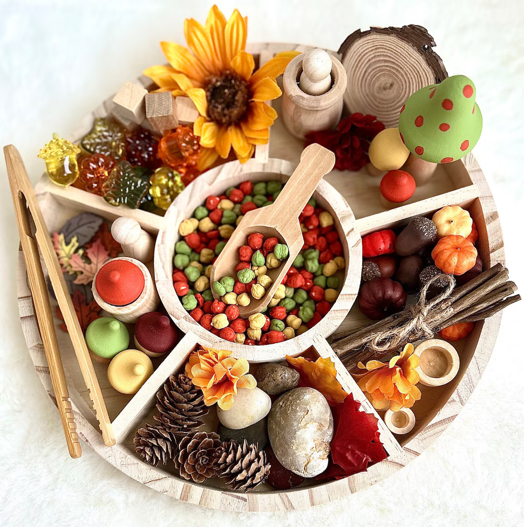 Fall Sensory Bin Loose Parts Tinker Tray, Montessori Toy, Sensory Kit, Fall Sensory Toy, Homescho... | Etsy (US)