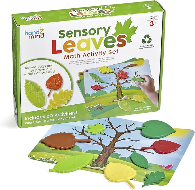 hand2mind Sensory Leaves Math Activity Set, Pattern Play, Shape Puzzle, Pattern Blocks Cards, Mat... | Amazon (US)