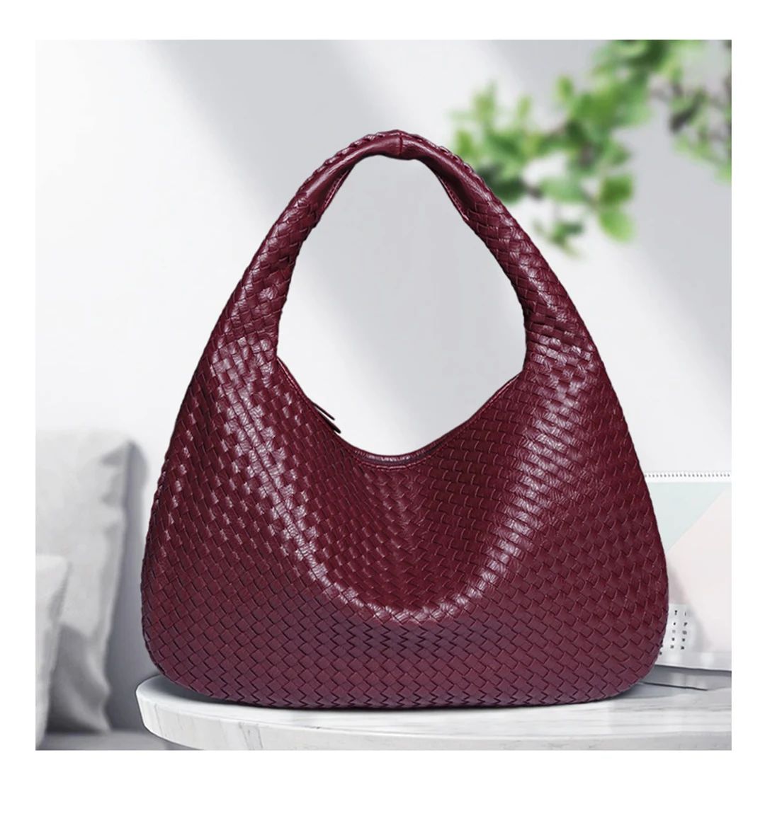 Leather Dumpling Bag,Shoulder bag,Vegan bag,Women hobo bag,Luxury knot woven bag,Vintage bag,Hand... | Etsy (US)