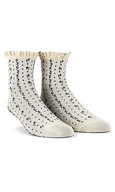 Free People Rosebud Waffle Knit Sock in Ivory from Revolve.com | Revolve Clothing (Global)