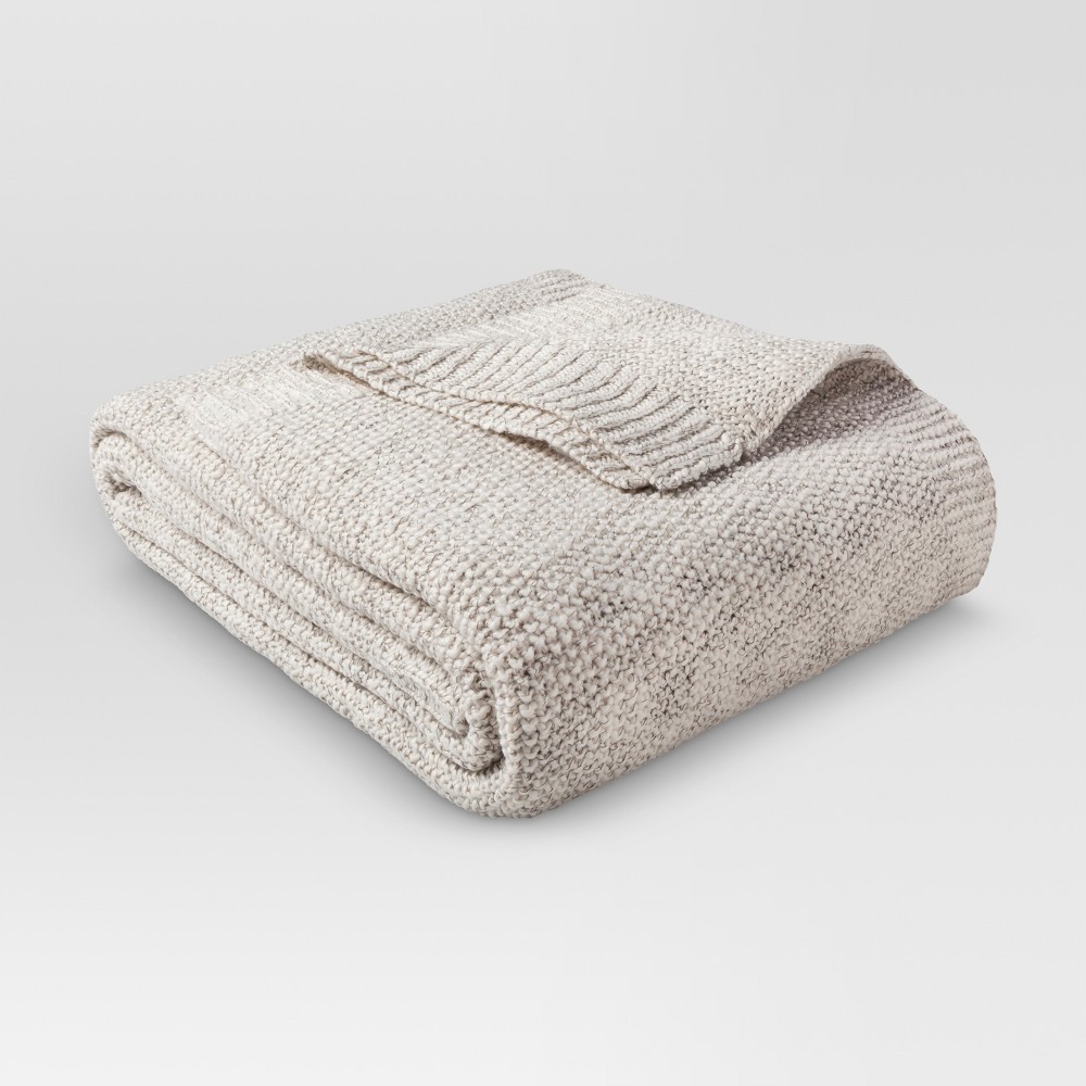Sweater Knit Blanket Hot Coffee & Sour Cream (Full/Queen) - Threshold, Sour Cream/Hot Coffee | Target