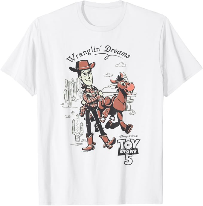 Disney Pixar Toy Story 5 Wranglin' Dreams Woody & Bullseye T-Shirt | Amazon (US)