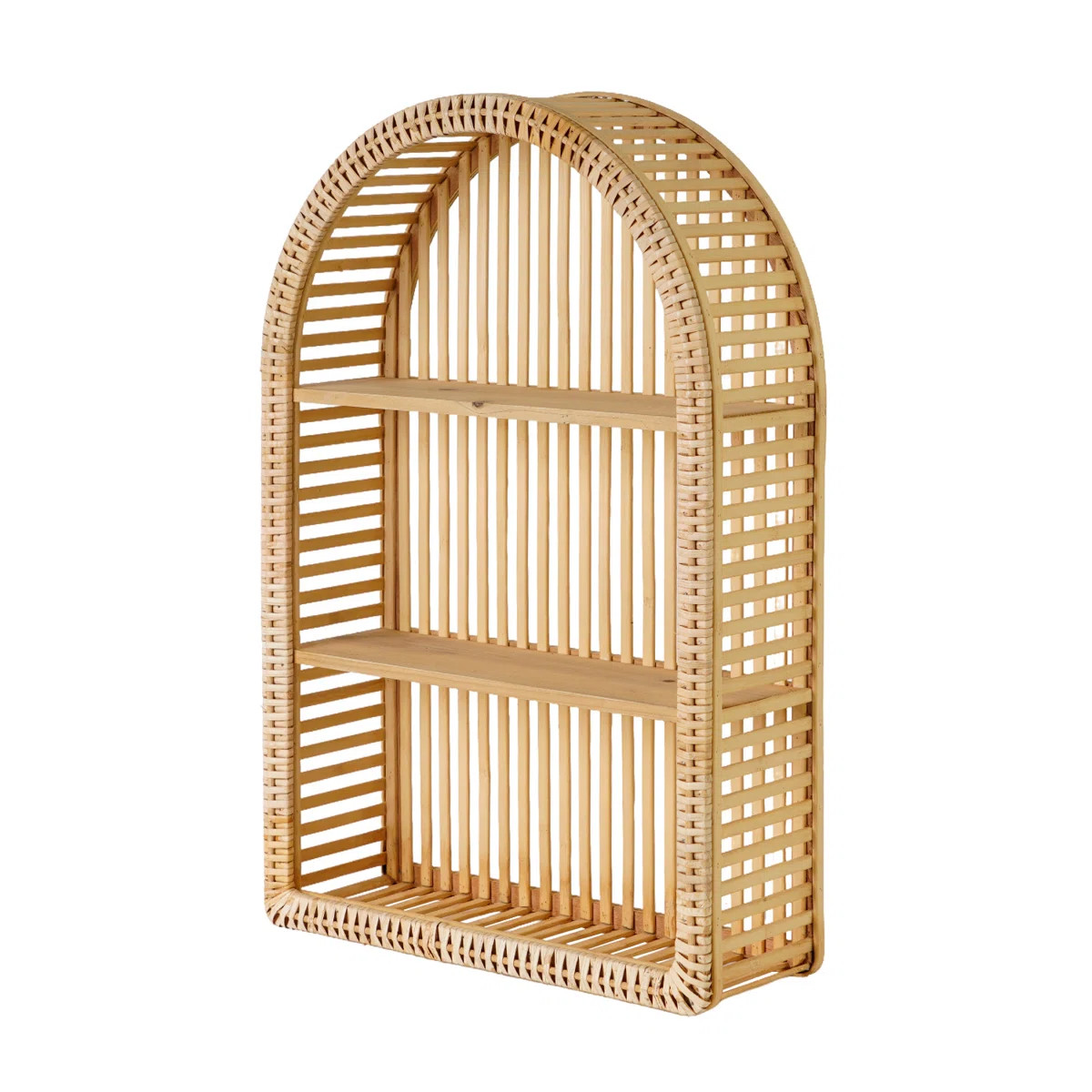 Arch Top Boho 3-Tier Bamboo Wood Wall Accent Shelf | Wayfair North America