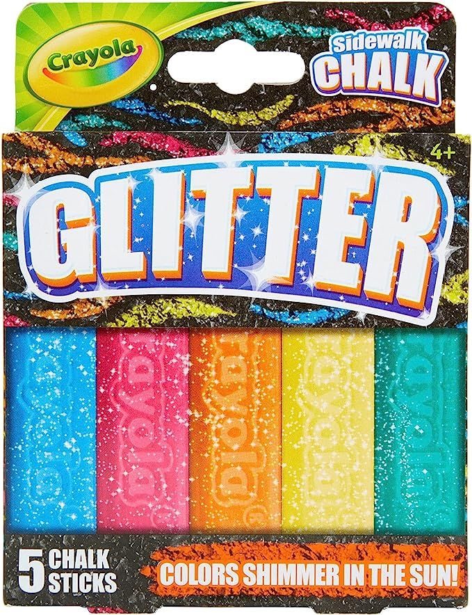 Crayola Outdoor Chalk, Glitter Sidewalk Chalk, Summer Toys, 5 Count | Amazon (US)