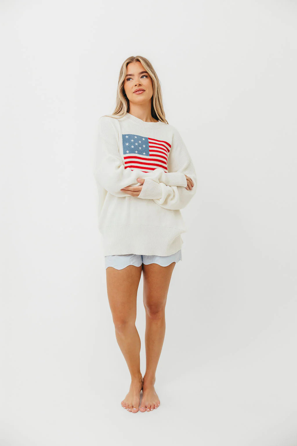 Worth Collective American Honey Sweater in White | Worth Collective