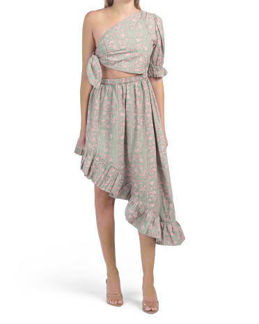 Paola One Shoulder Asymmetrical Hem Dress | TJ Maxx