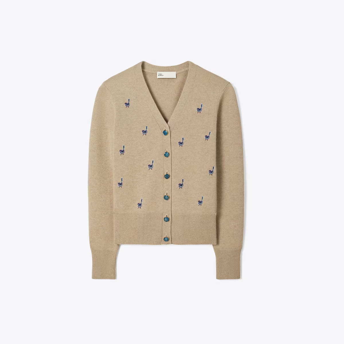 Birdie-Embroidered Cashmere Cardigan: Women's Designer Sweaters | Tory Burch | Tory Burch (US)