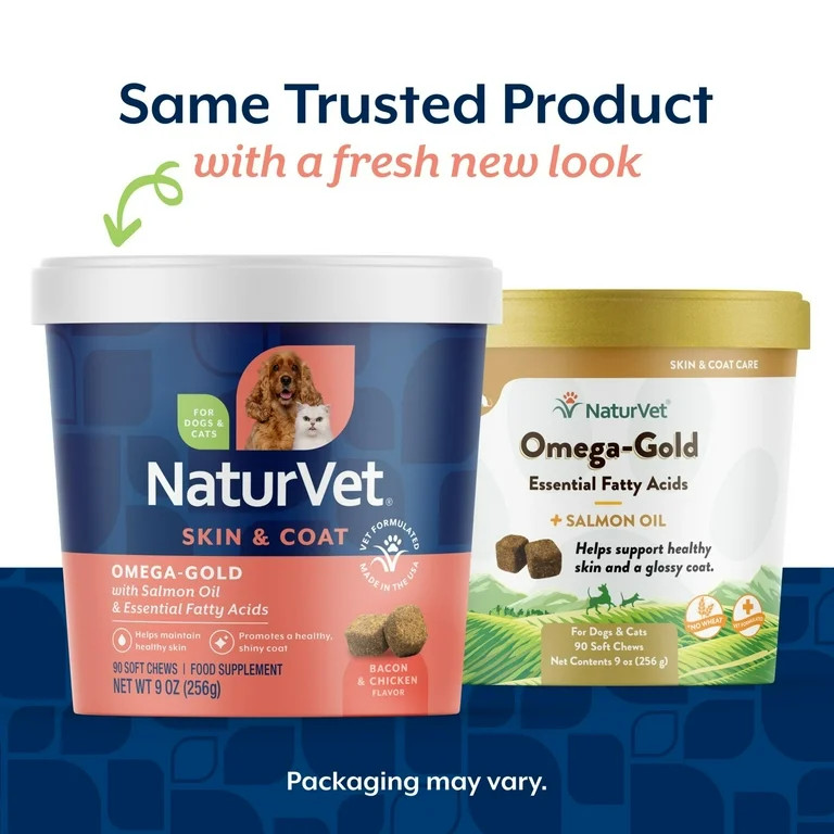 NaturVet Omega-Gold + Salmon Oil Soft Chews for Dogs & Cats 90ct | Walmart (US)