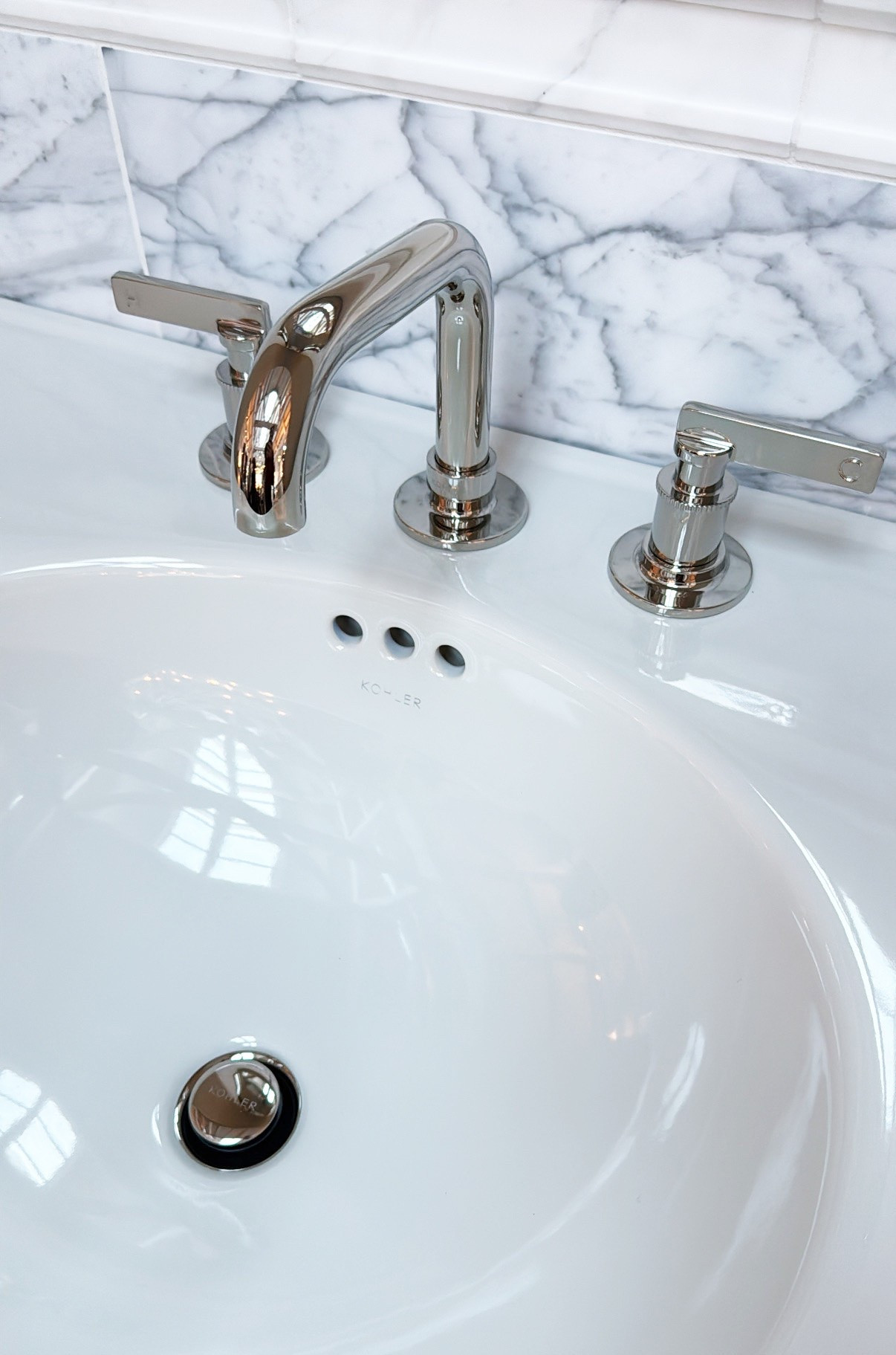 Timeless polished nickel widespread faucets for the bathroom sink.

#LTKHome