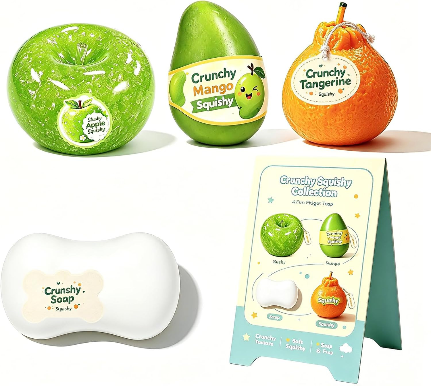 4 PCS Crunchy Squishy Pack,Slow Rising Squishy,Squeeze Sensory Squishy Toys | Amazon (US)